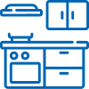 一般住宅へのシステムキッチン<br />
取り付け工事